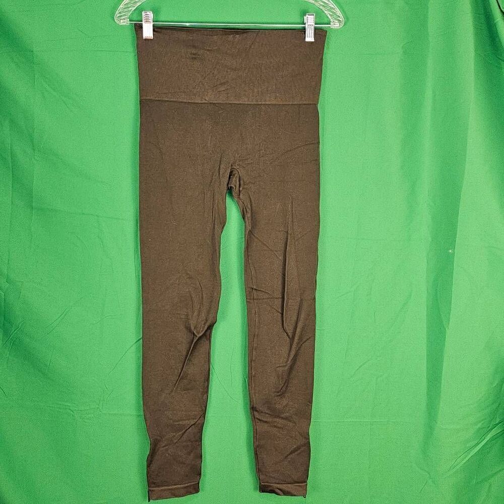 Spanx Womens Army Green Ankle‎ Zip Leggings Large